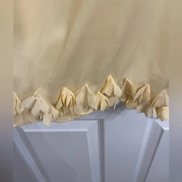 Esley (Anthropologie) Ruffle Fringe Bottom Tank Shirt Top Small Light Yellow - Picture 2 of 5